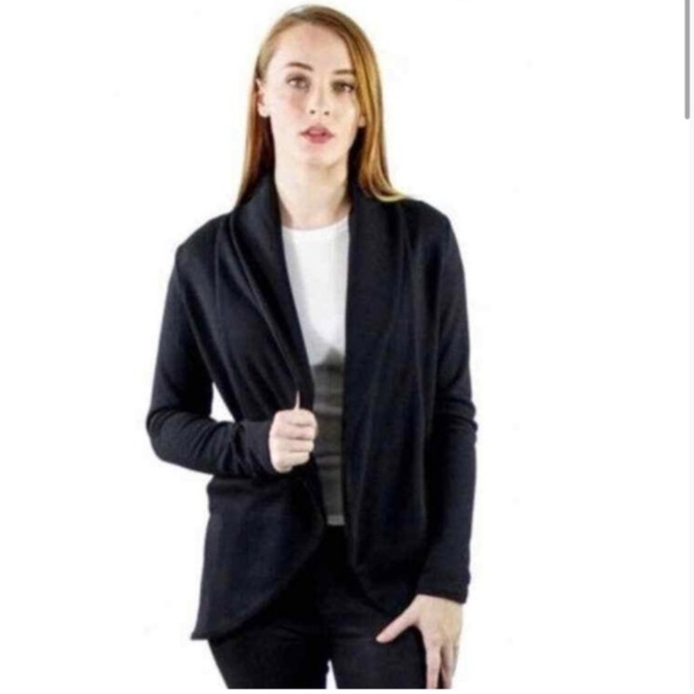 STANDARD JAMES PERSE French Terry Cotton Blazer‎ Black Size 1 | Small